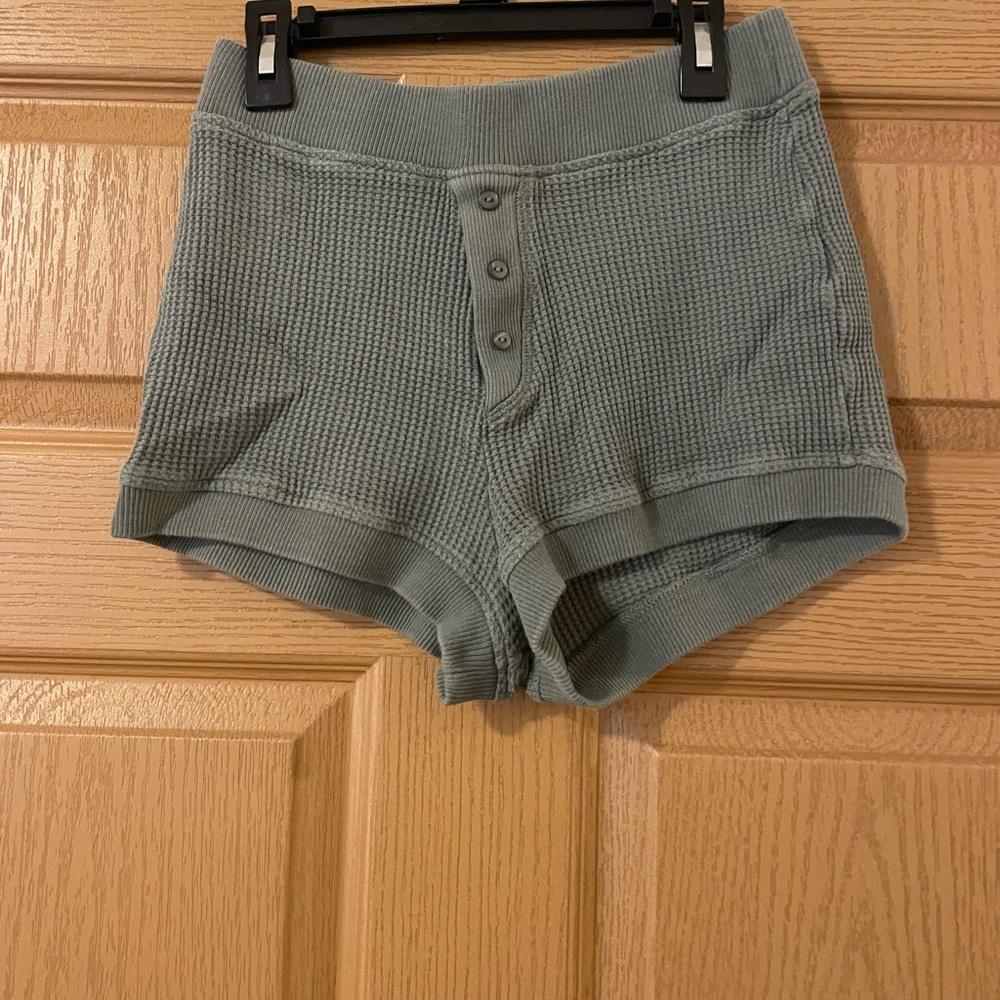 Zara High Waist Waffle Mini Shorts
